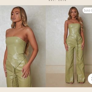 Brand new mars the label the croc asymmetrical corset- sage